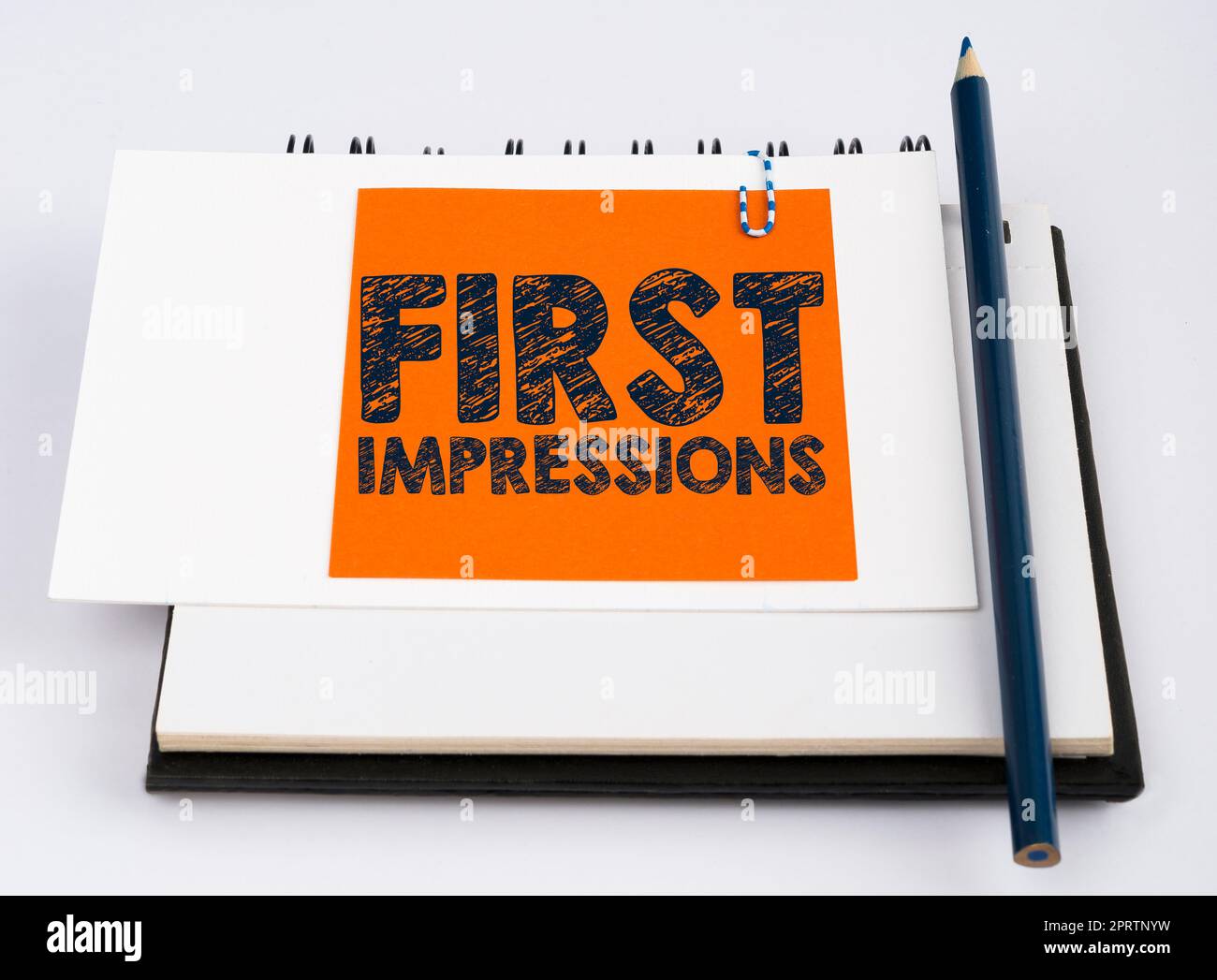Text sign showing First ImpressionsWhat a person thinks of you when ...