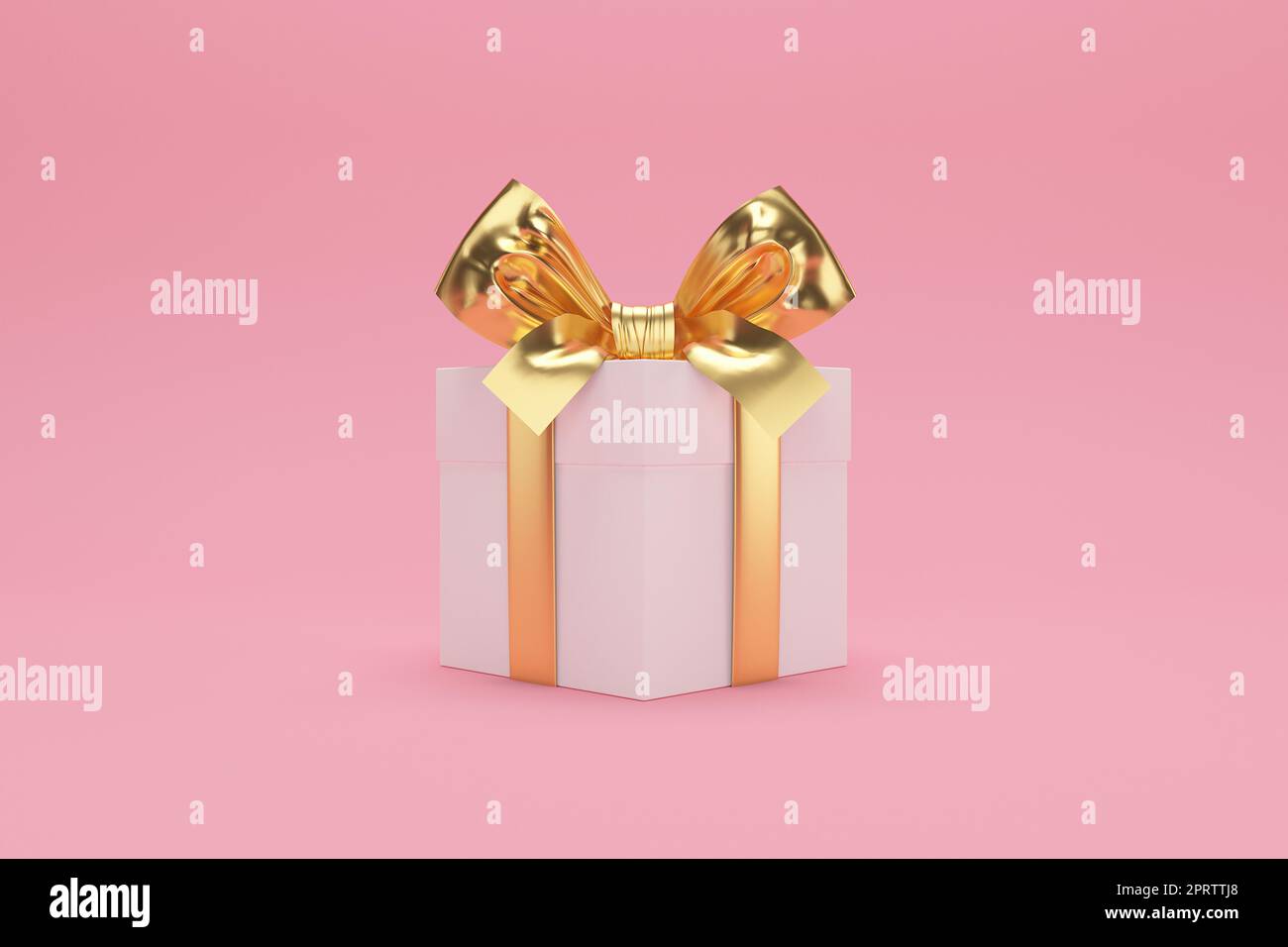 3d rendering Image of Jewish holiday Hanukkah with gif box on a pink