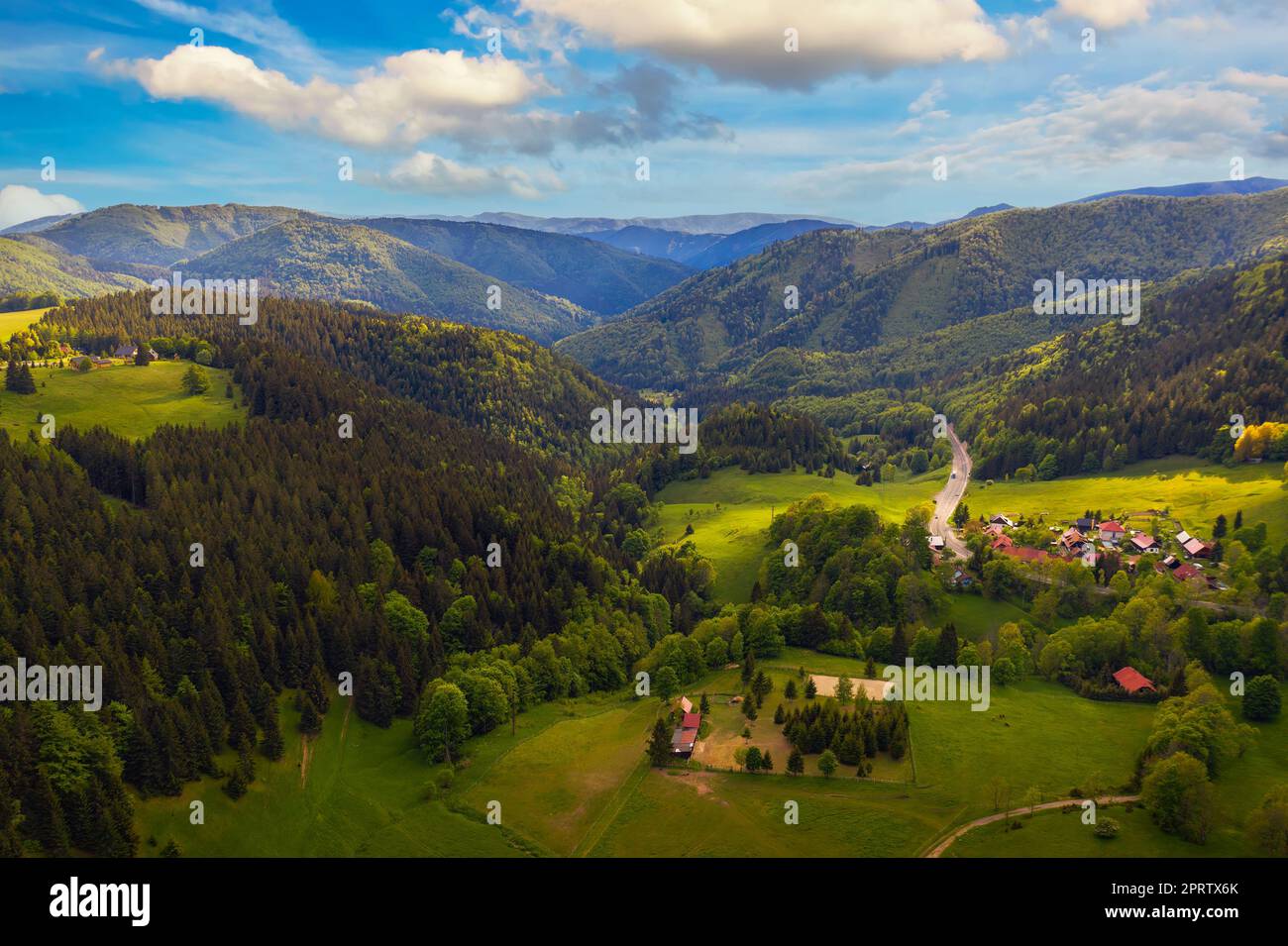 Aerial View of Donovaly, part Hanesy in Slovakia Stock Photo