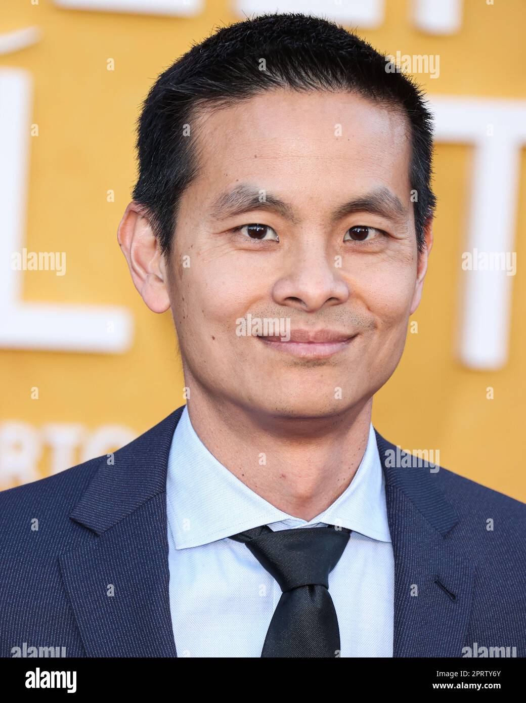 WESTWOOD, LOS ANGELES, CALIFORNIA, USA - APRIL 26: Holden Chang arrives at the World Premiere Screening Event Of Netflix's 'Queen Charlotte: A Bridgerton Story' Season 1 held at the Regency Village Theatre on April 26, 2023 in Westwood, Los Angeles, California, United States. (Photo by Xavier Collin/Image Press Agency) Stock Photo