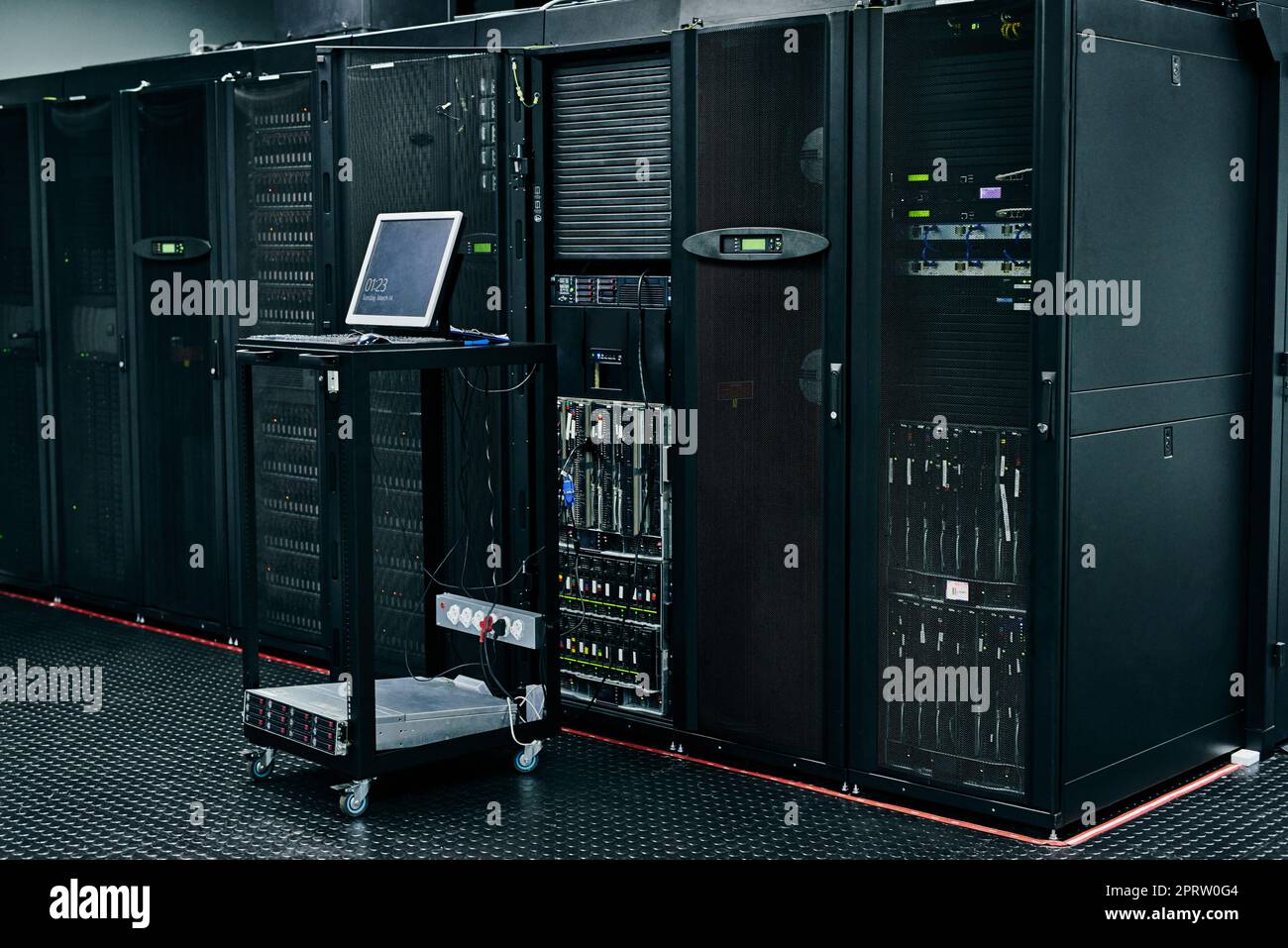 All the components that make up a computer system. the inside of a data center Stock Photo Alamy