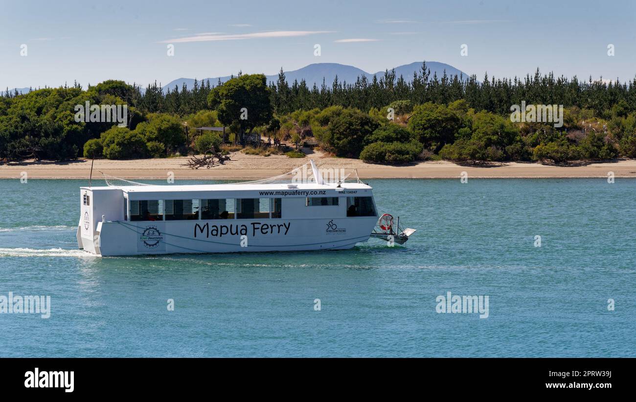 The view across the inlet towards Rabbit Island from Mapua, The Mapua