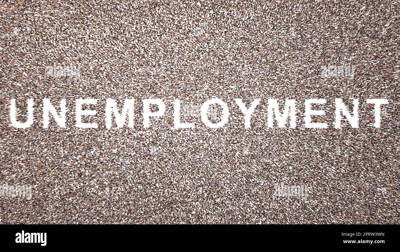 Concept conceptual large community of people forming the UNEMPLOYMENT ...