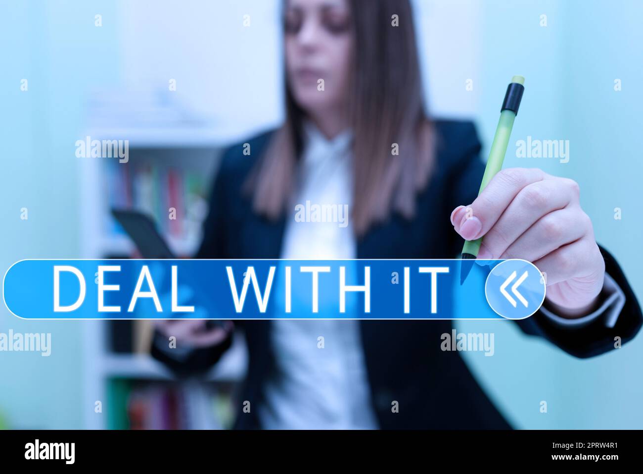 Hand writing sign Deal With It. Conceptual photo Adapt to some ...