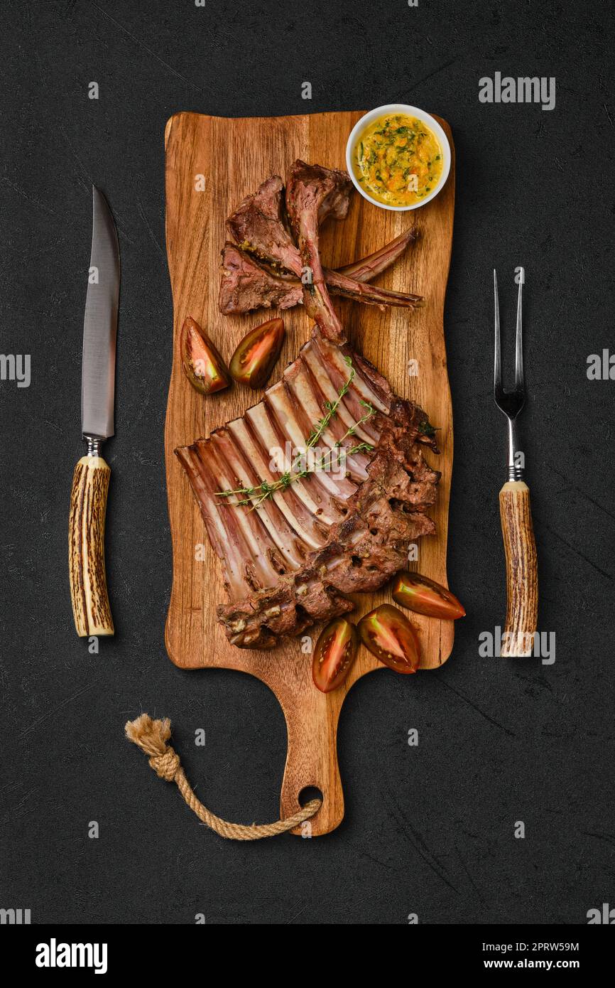 Food grilled lamb ribs hi-res stock photography and images - Alamy