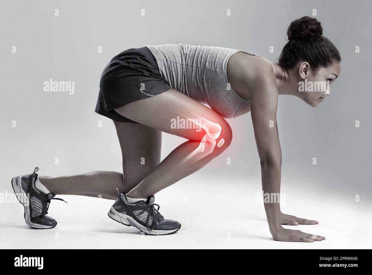 Theres risk of injury in every sport. Cropped shot highlighting a sportspersons injury. Stock Photo