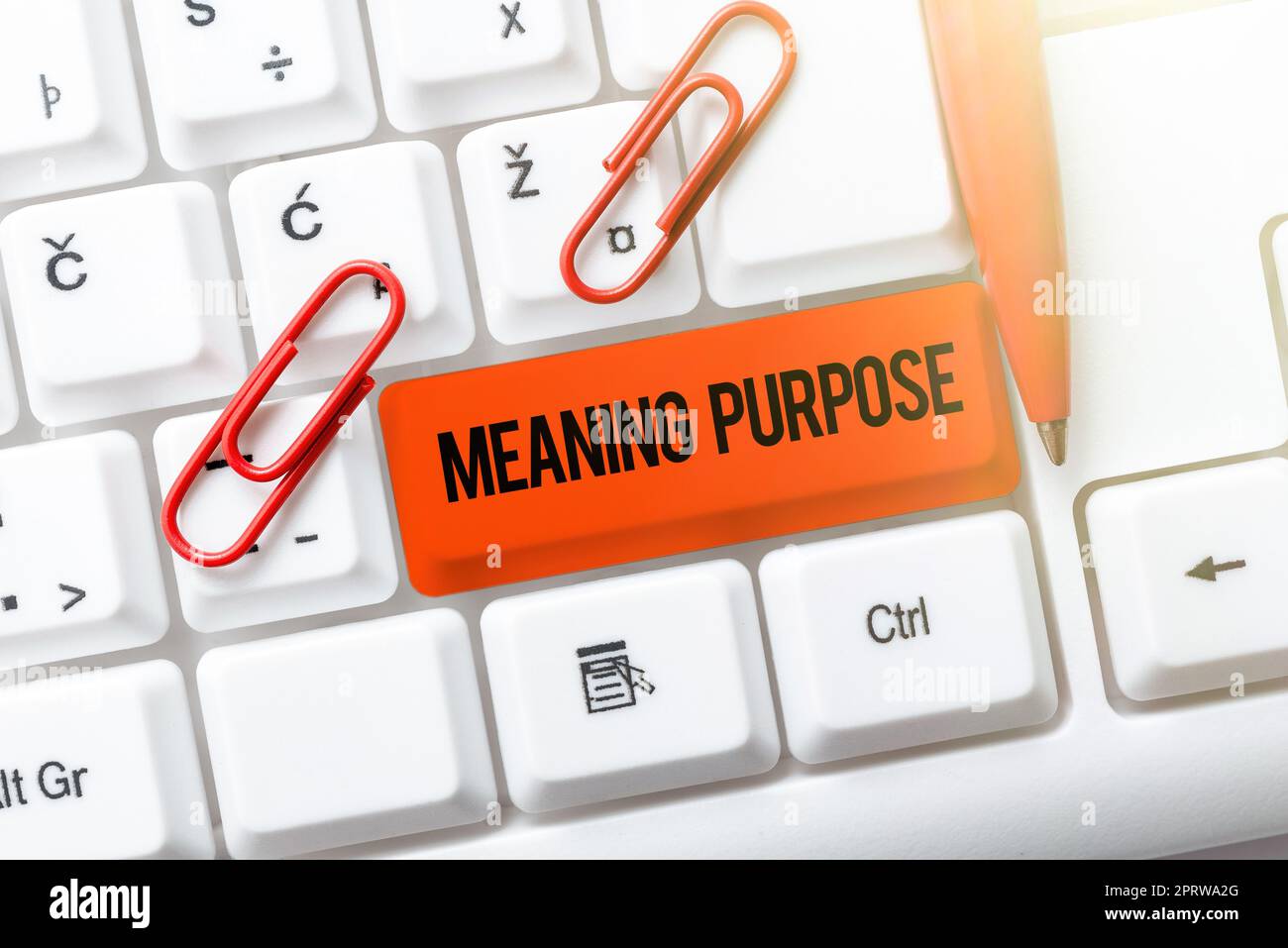 Text caption presenting Meaning PurposeThe reason for which something is done or created and exists. Conceptual photo The reason for which something is done or created and exists Stock Photo
