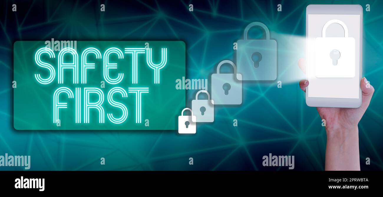 Conceptual display Safety First, Business overview Avoid any unnecessary risk Live Safely Be