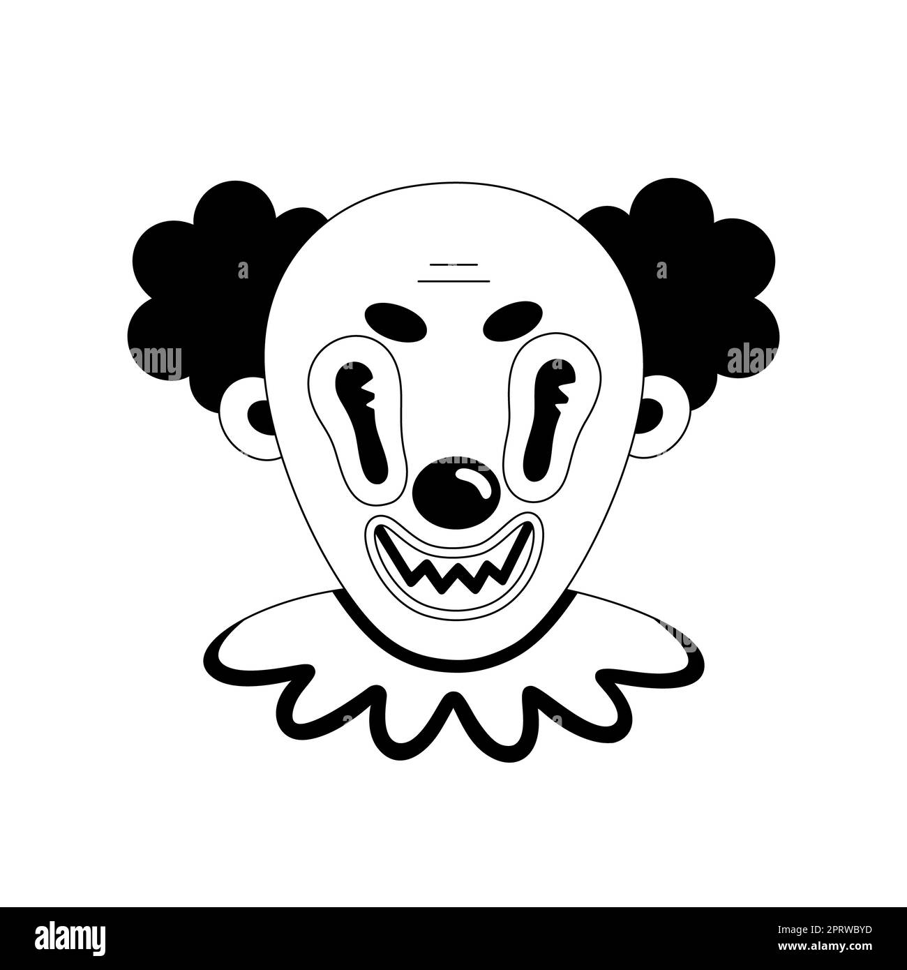  (Cartoon Scary Clown Face) Patterned Leather