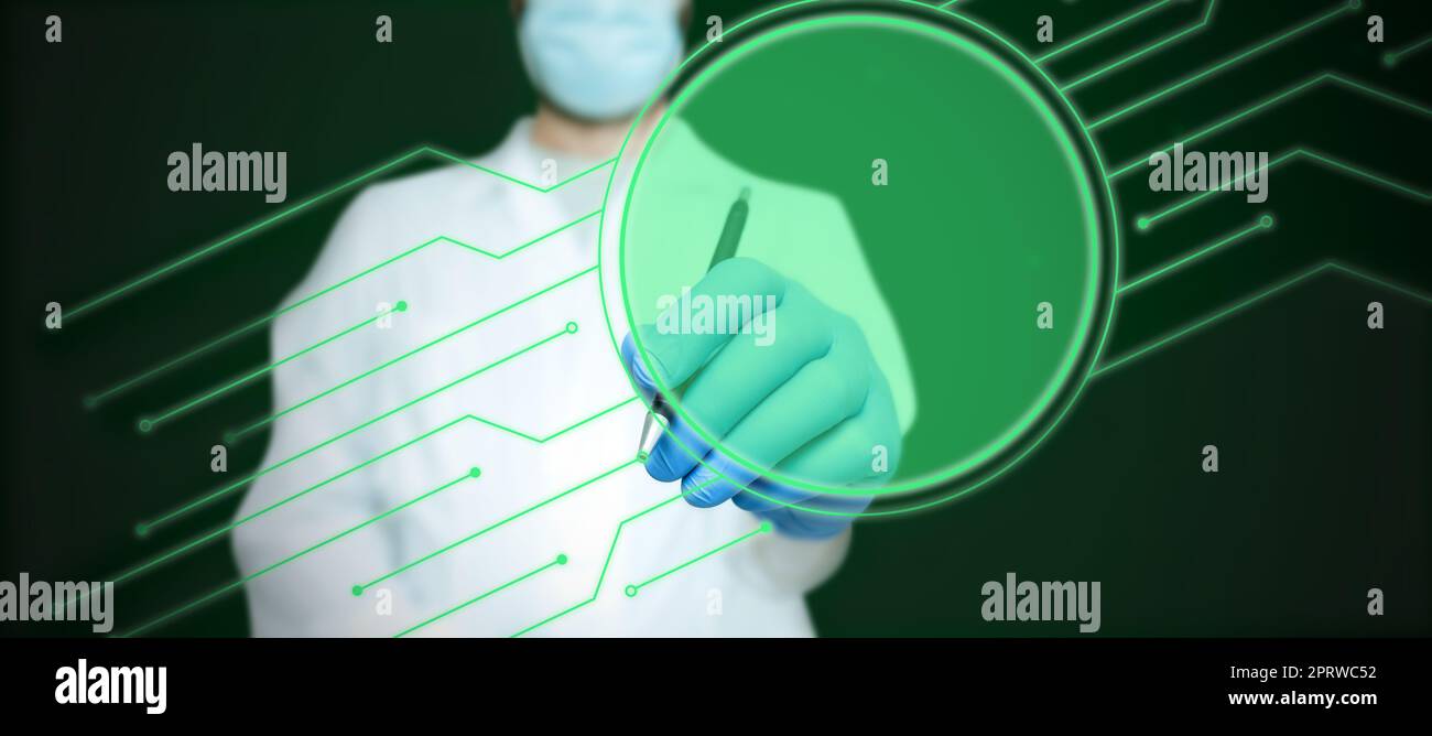 Business Man Presenting New Futuristic Technologies. Stock Photo