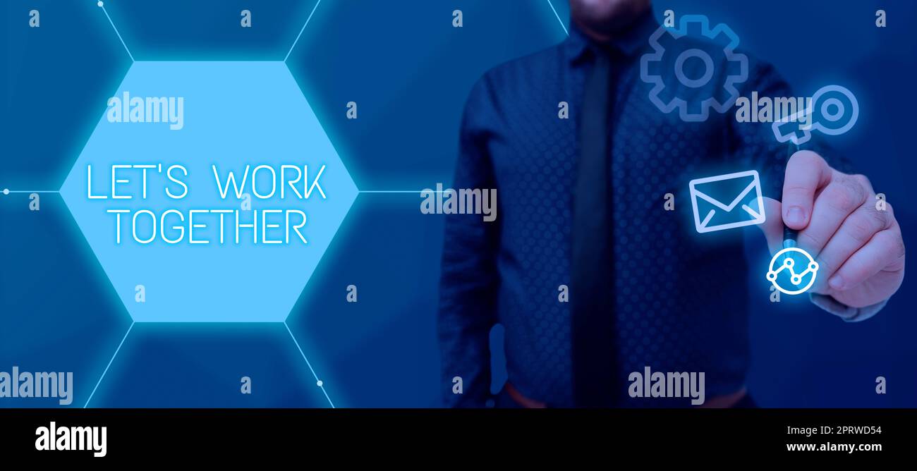 Handwriting text Let S Is Work Together. Word Written on Unite and Join ...