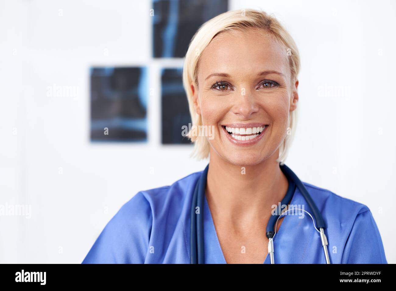 Shes a passionate radiologist. A shot of a beautiful young doctor at ...