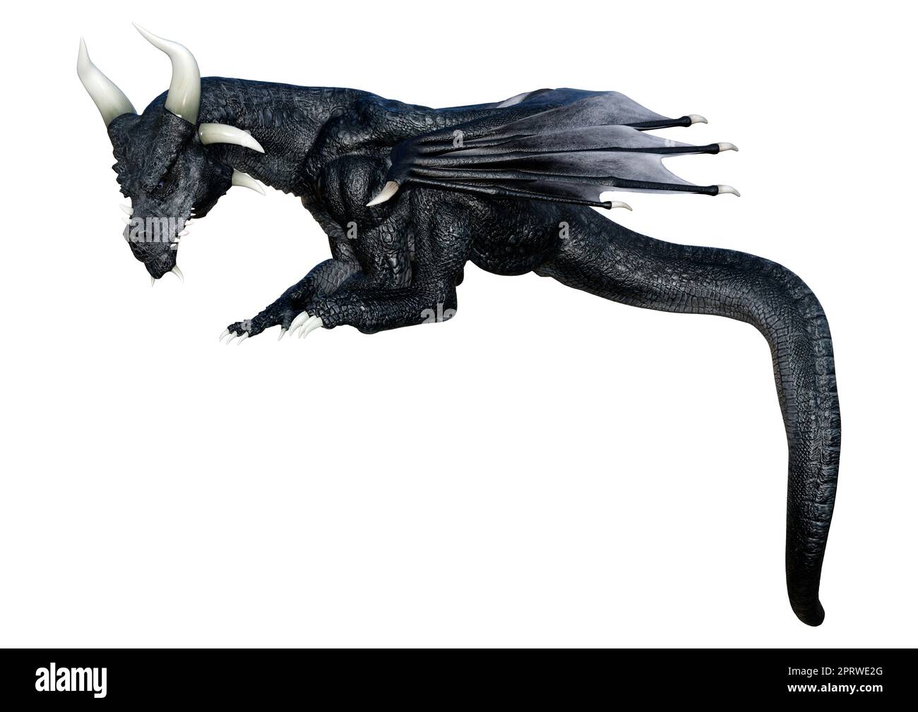 3D rendering of a fantasy dragon isolated on white background Stock ...