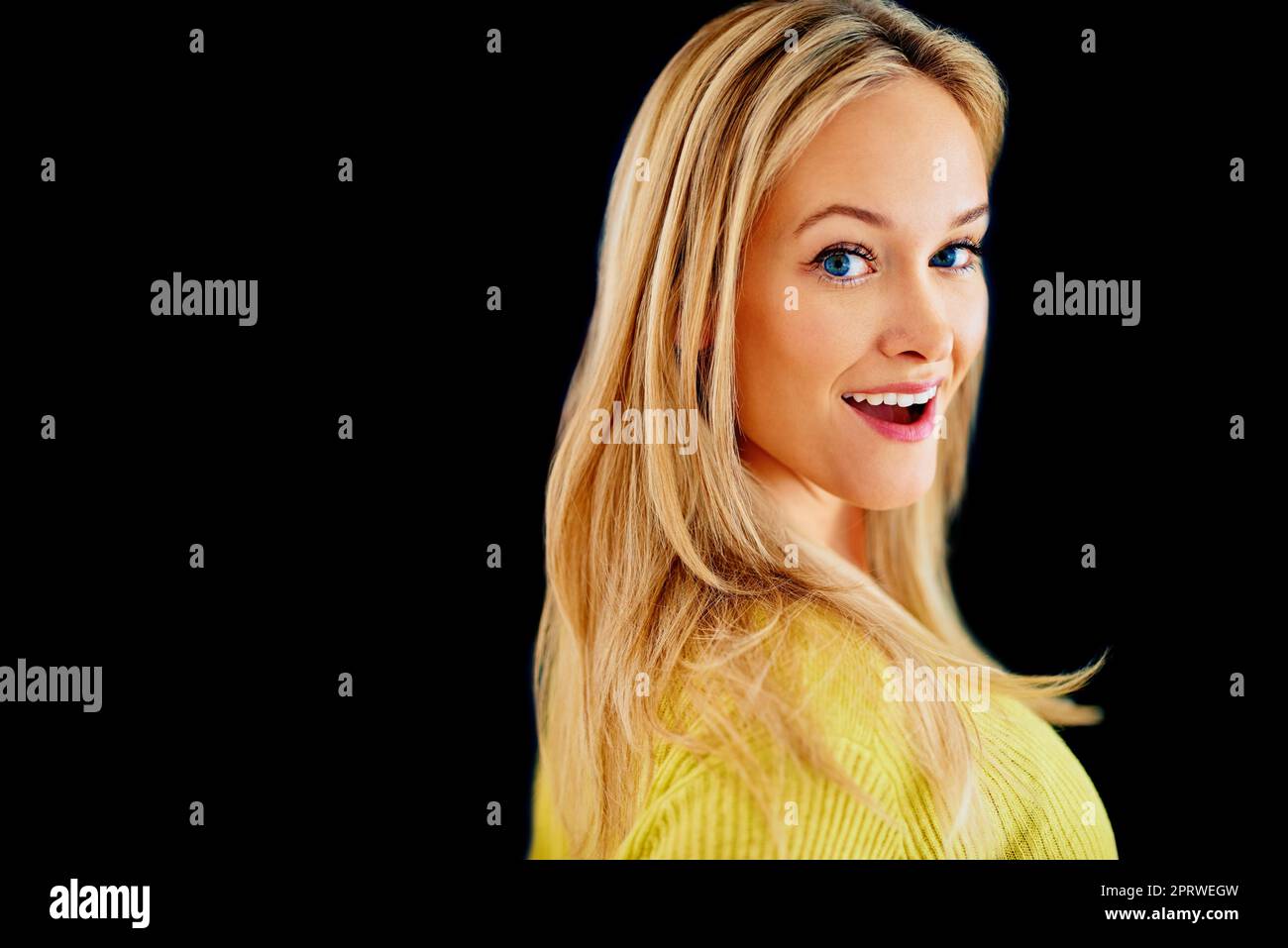 Blonde woman black clothes hi-res stock photography and images - Alamy