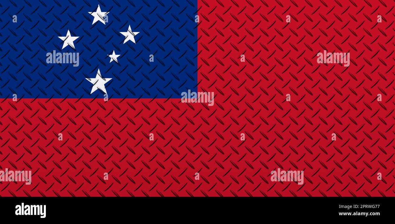 3D Flag of Samoa on a metal wall background Stock Photo - Alamy