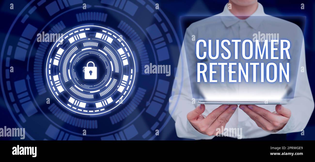 Text sign showing Customer Retention, Word for activities companies
