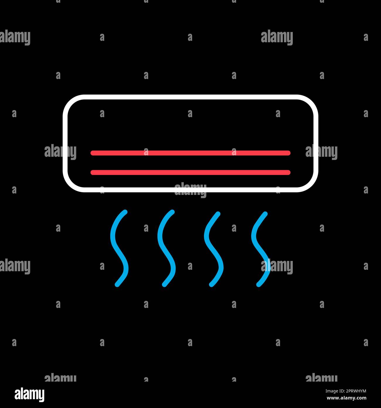 Splitsystem air conditioner flat vector isolated on black background
