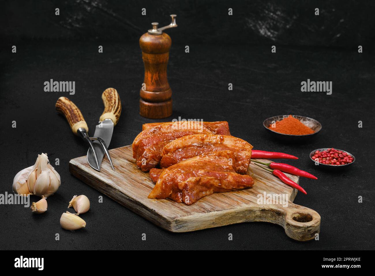 Marinated pork brisket with spice Stock Photo Alamy