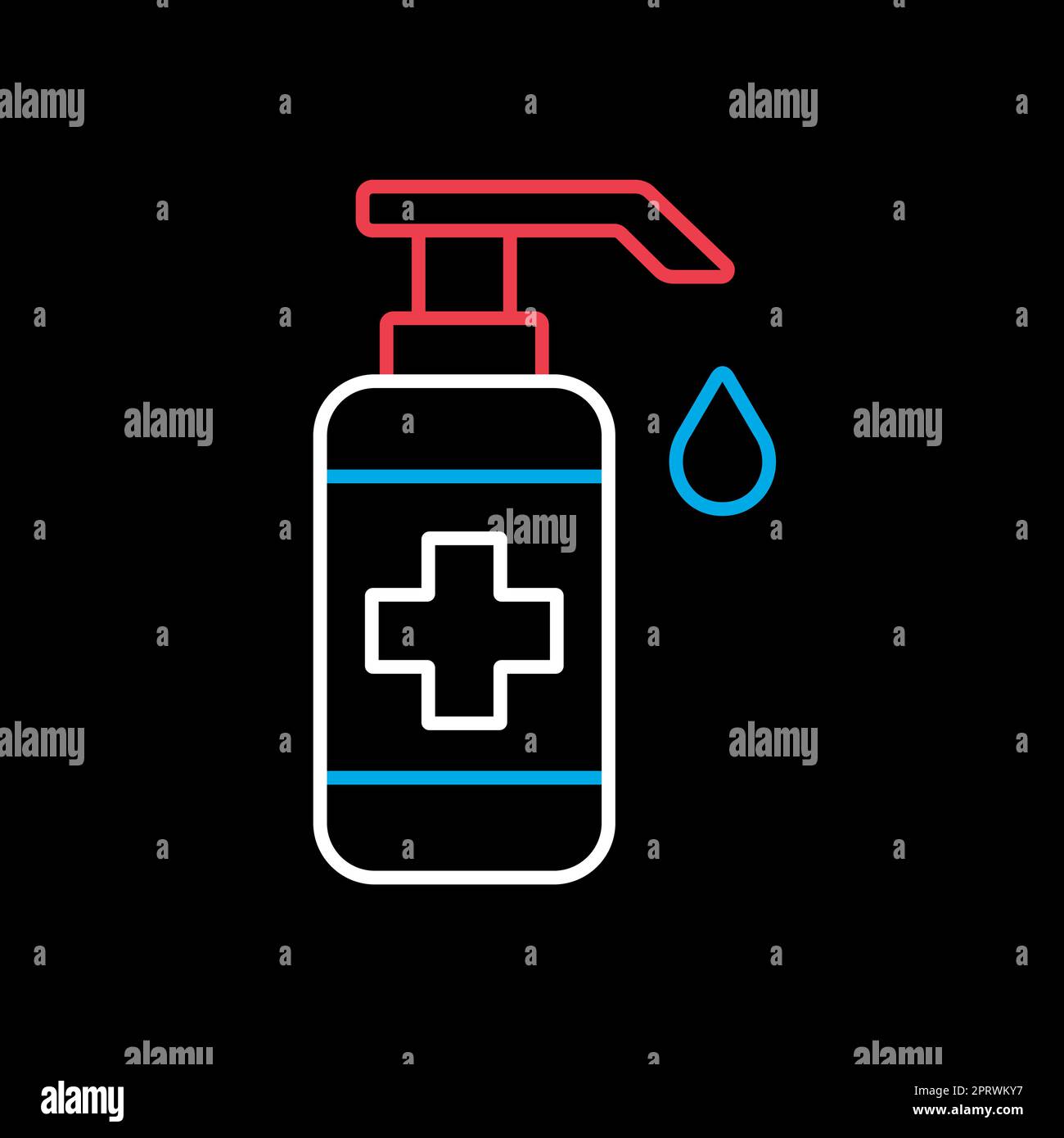 Washing hand with sanitizer liquid soap icon Stock Vector Image & Art ...