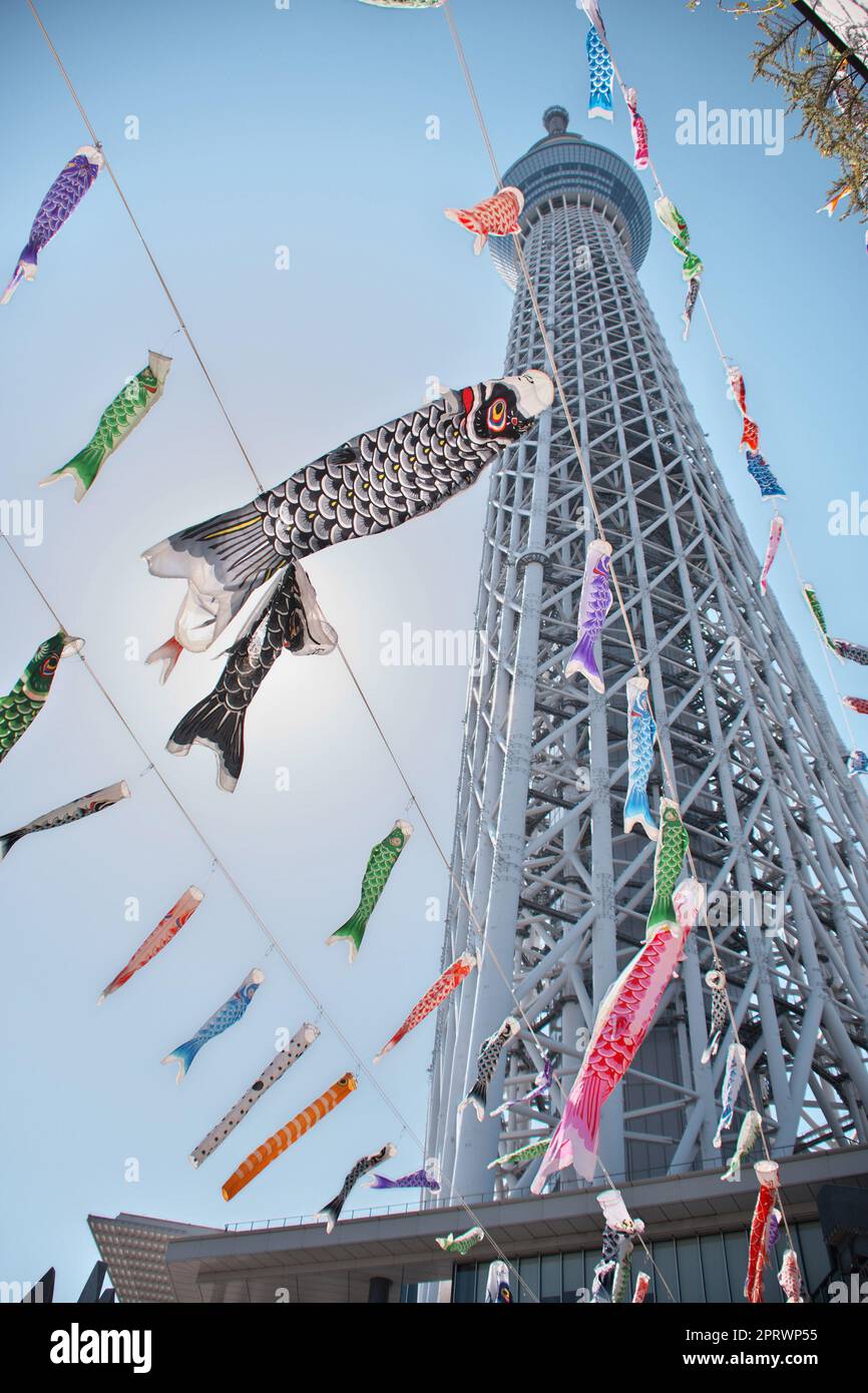 Tokyo, Japan. 27th Apr, 2023. About 1500 Carp Streamers are seen
