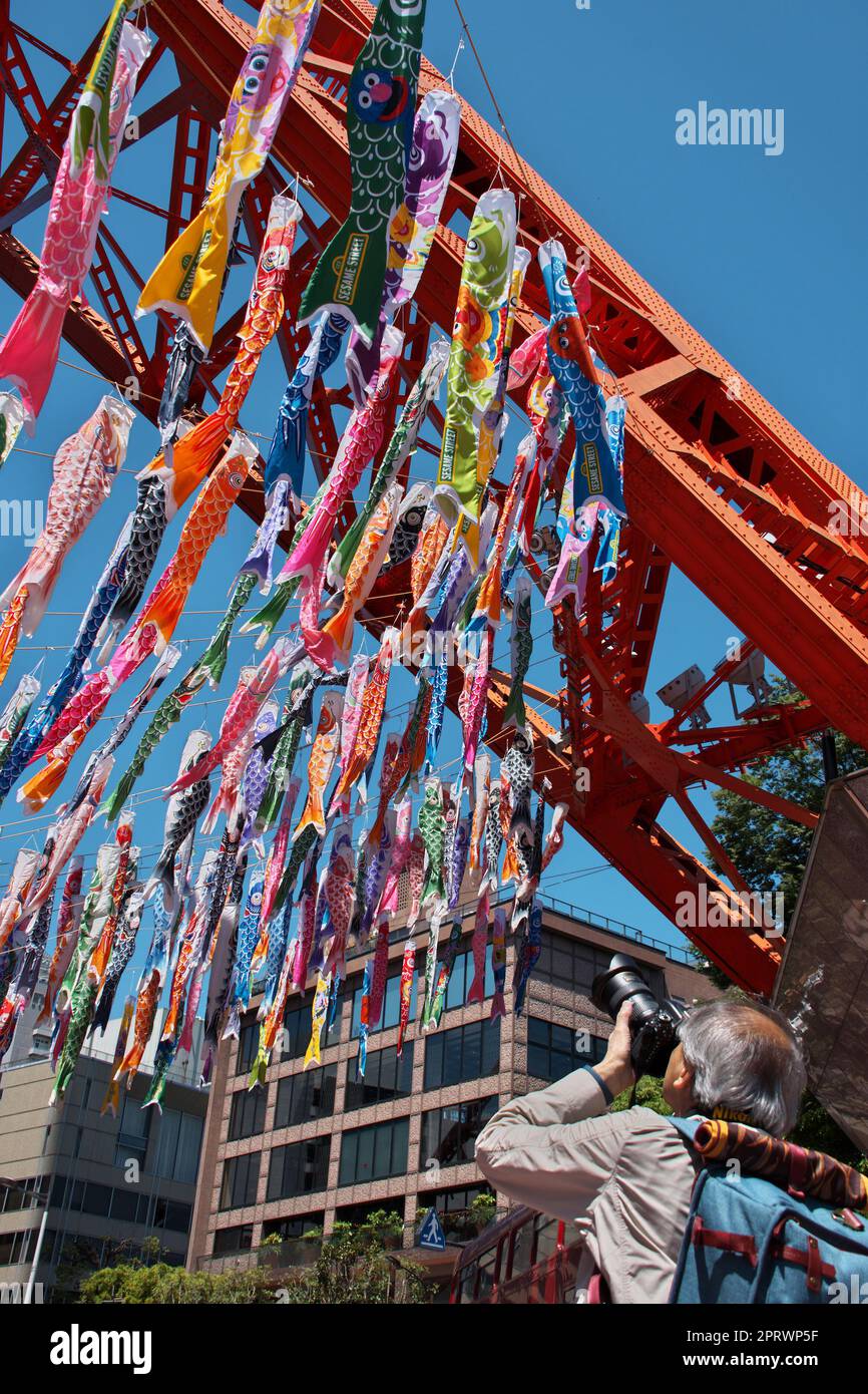 Tokyo, Japan. 27th Apr, 2023. About 333 Carp Streamers are seen display