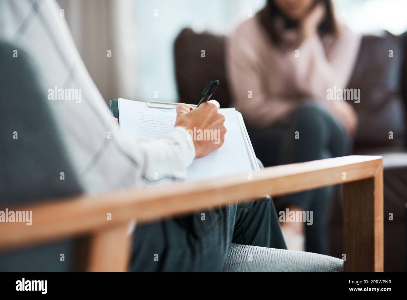 Every point is a piece of her story. a psychologist writing notes