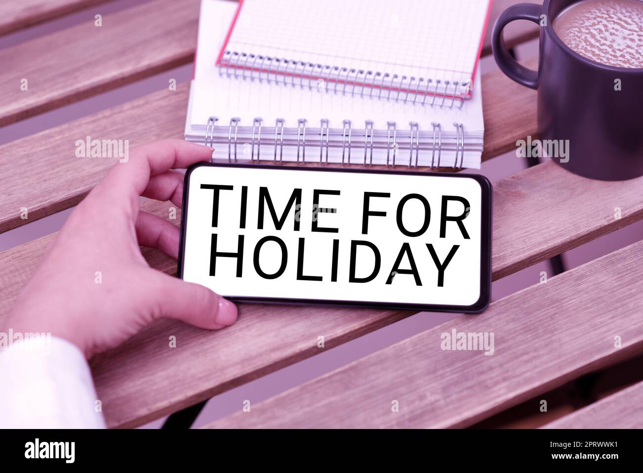 Text caption presenting Time For Holidaytelling someone that this moment for resting Summer Beach. Concept meaning telling someone that this moment for resting Summer Beach Stock Photo