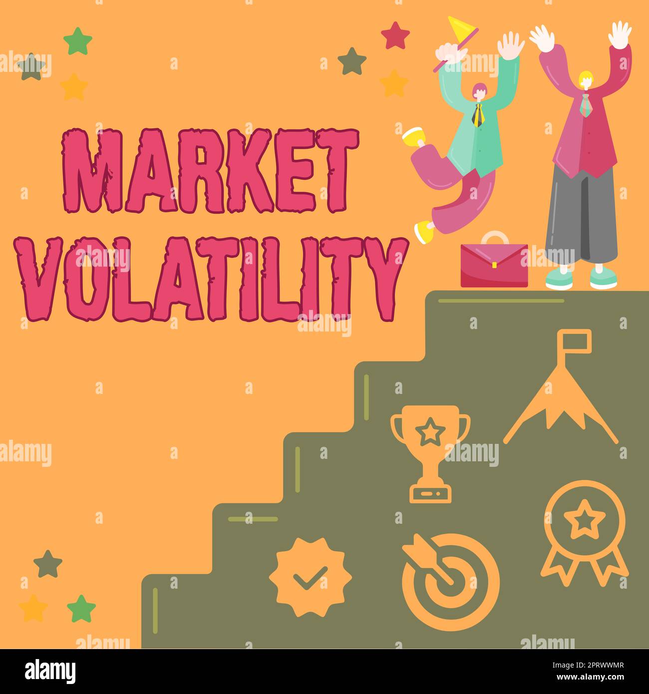 Conceptual caption Market VolatilityUnderlying securities prices fluctuates Stability status. Word Written on Underlying securities prices fluctuates Stability status Stock Photo