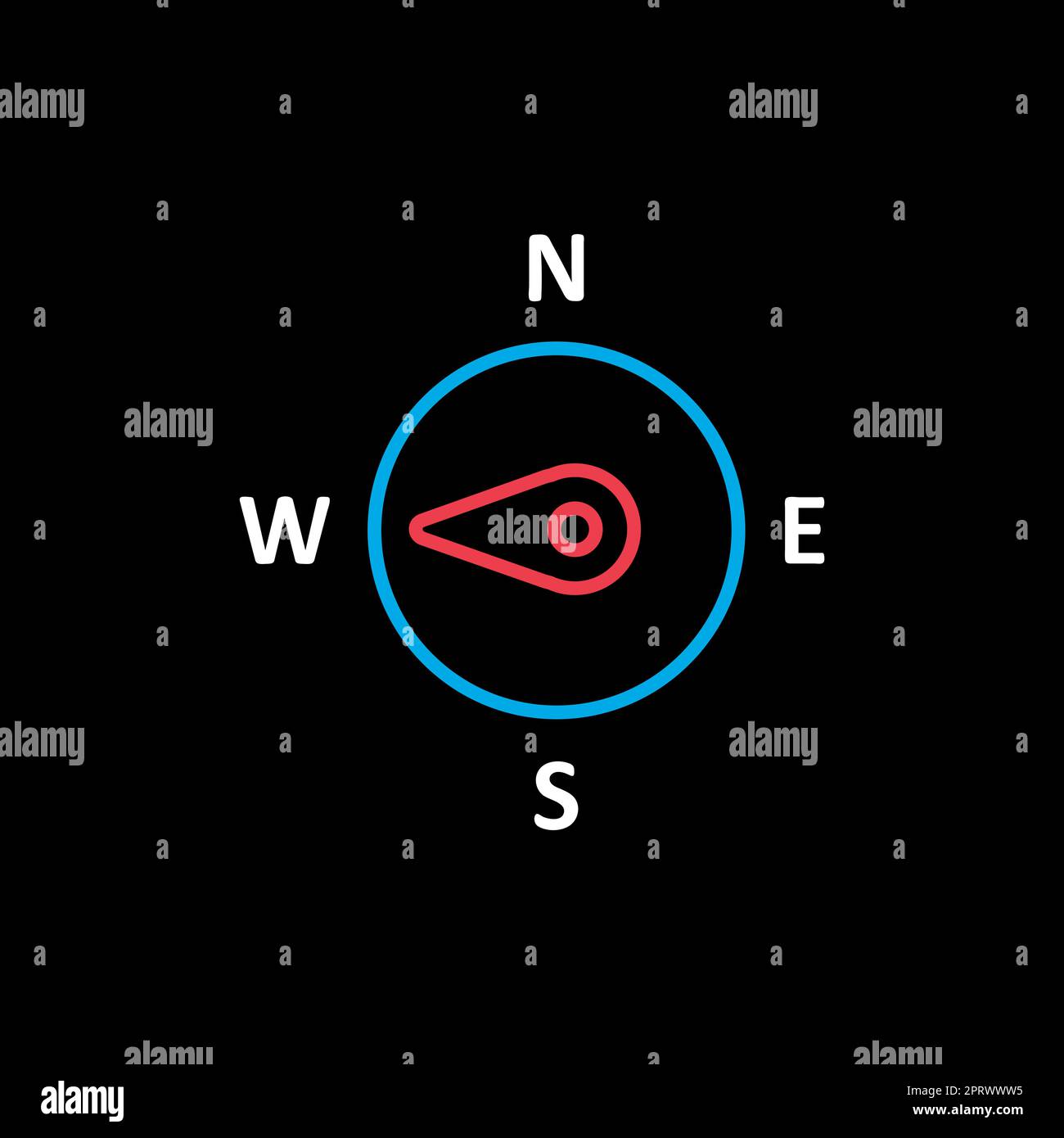 Compass wind rose vector icon. Direction west Stock Vector Image & Art ...