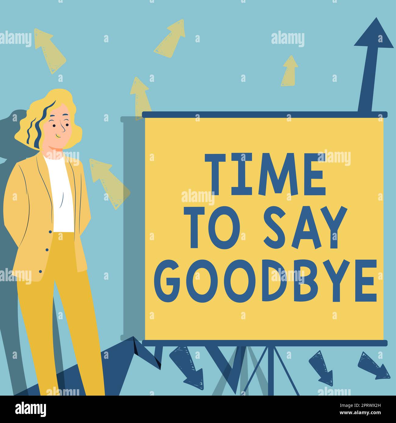 Conceptual caption Time To Say Goodbye. Concept meaning Bidding