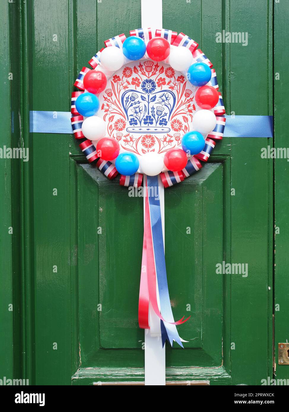 Queenborough, Kent, UK. 27th April, 2023. A Coronation display seen in