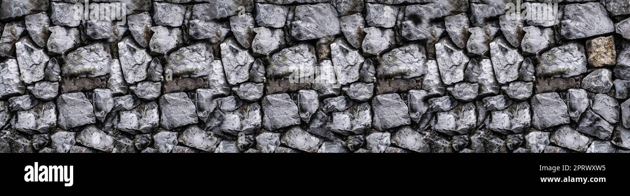 Panoramic Wide angle Slate stone wall textured background for banner ...