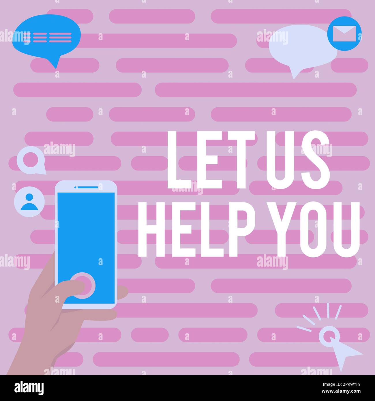 Text showing inspiration Let Us Help YouOffering a service to someone ...