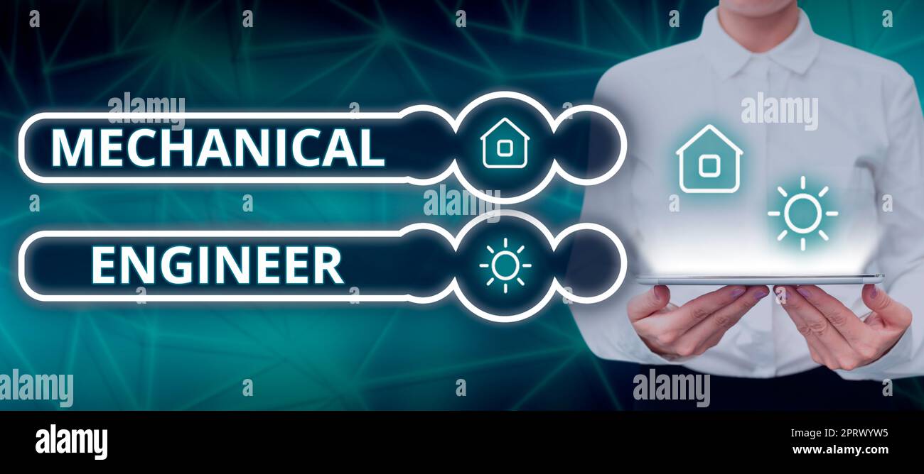 Hand writing sign Mechanical Engineer. Concept meaning Applied