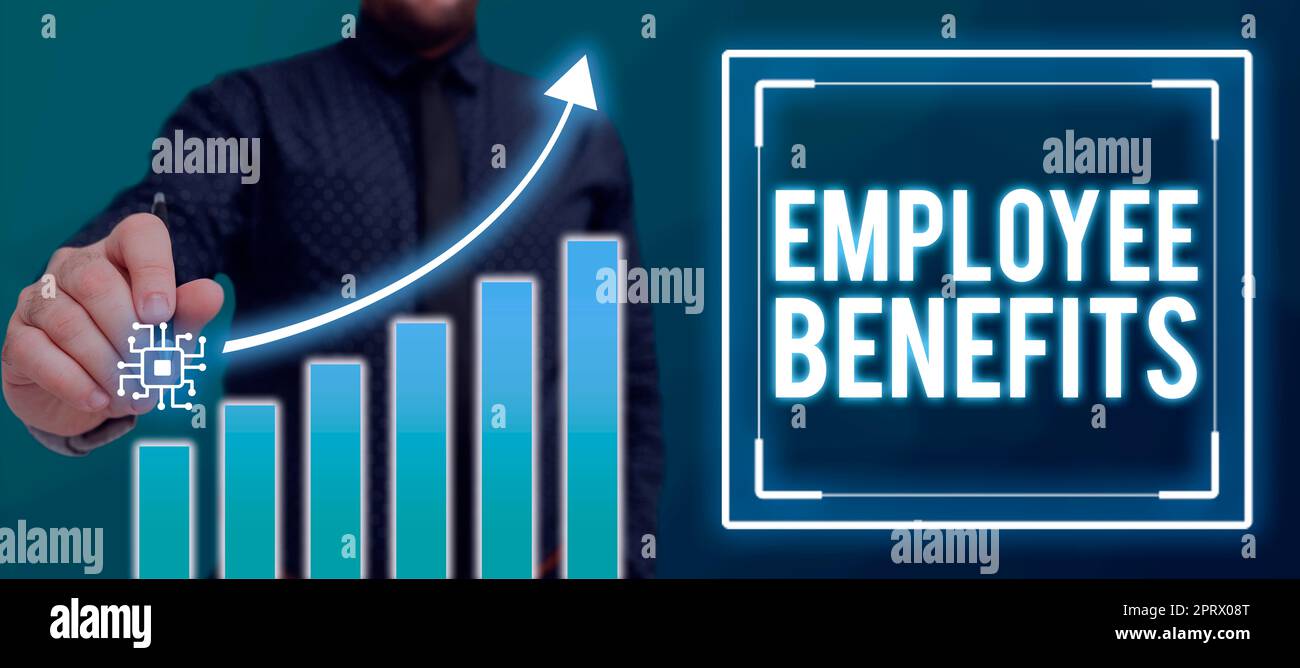 Handwriting text Employee BenefitsIndirect and noncash compensation paid to an employee. Business approach Indirect and noncash compensation paid to an employee Stock Photo