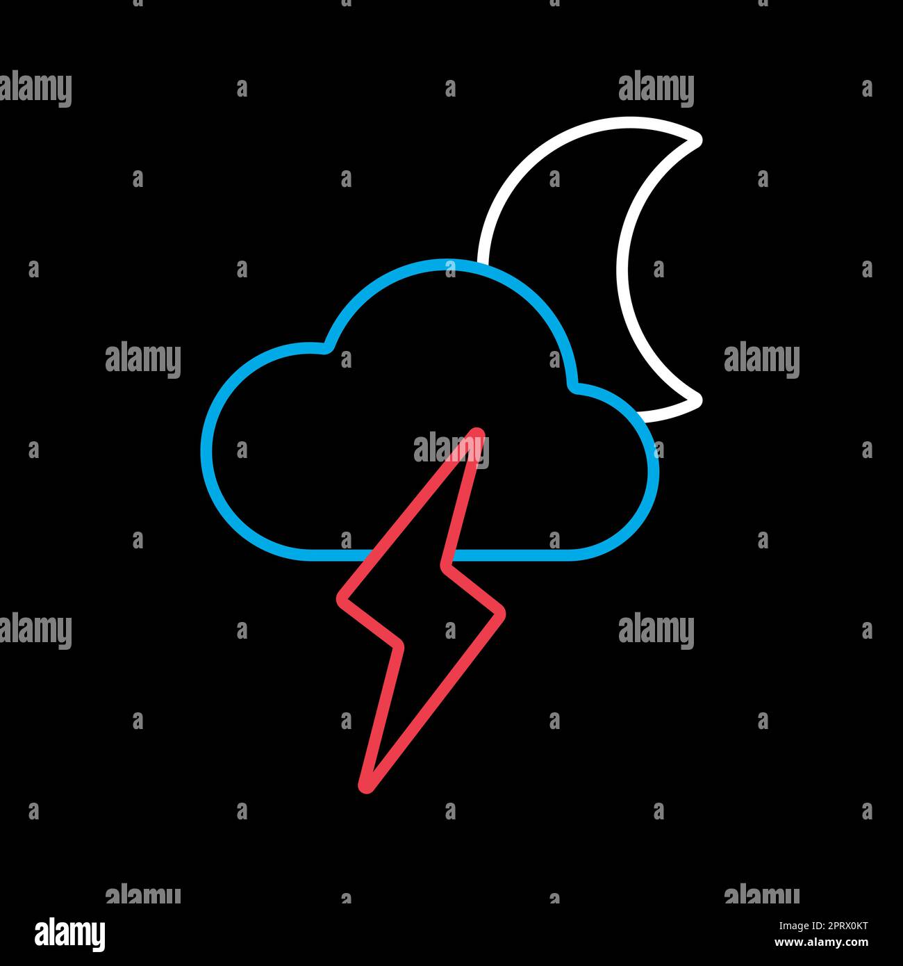 Lightning storm nighttime Stock Vector Images - Alamy