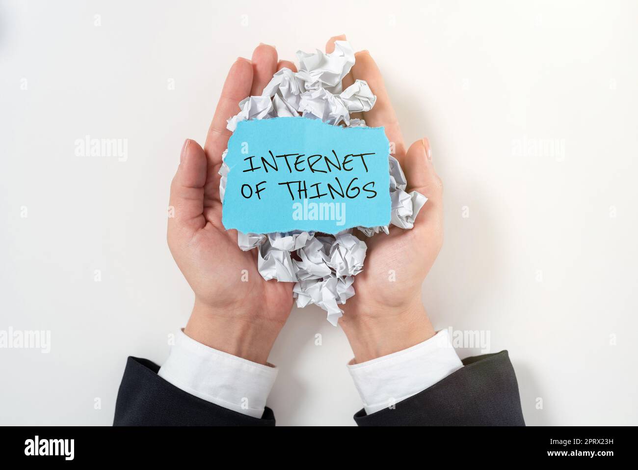 Sign displaying Internet Of Thingsconnection of Devices to the Net to Send Receive Data. Business overview connection of Devices to the Net to Send Receive Data Stock Photo