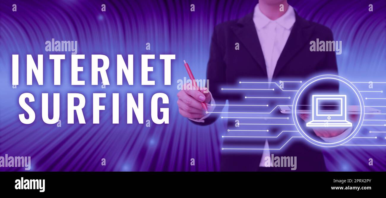 Text showing inspiration Surfingbrowsing hundred of websites