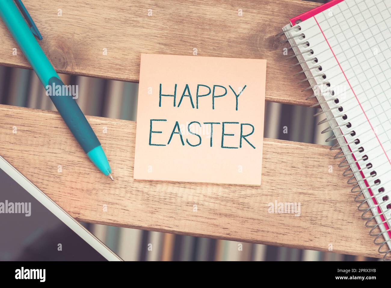 Writing displaying text Happy Easter. Concept meaning Christian feast commemorating the resurrection of Jesus Stock Photo