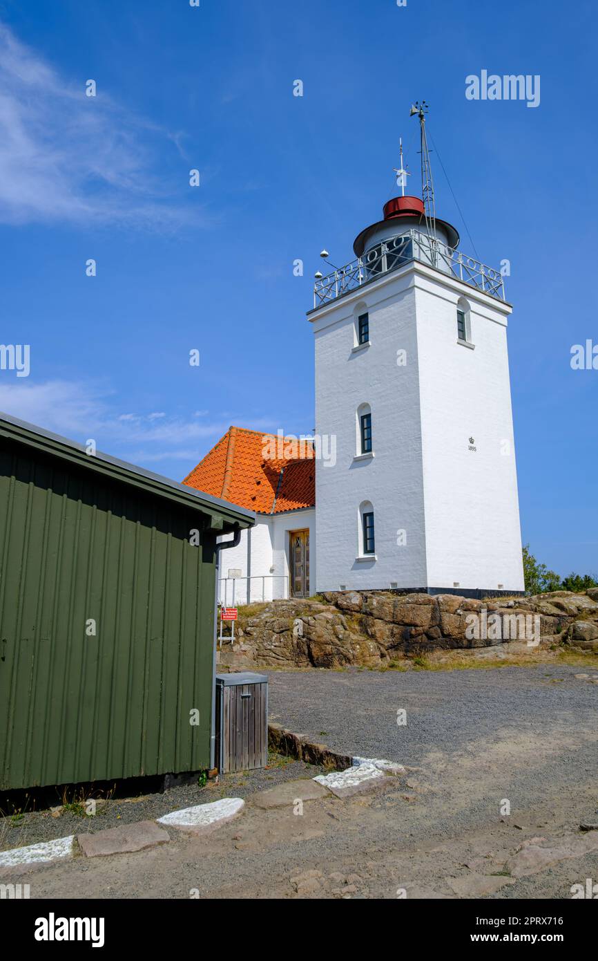 Hammer Odde Lighthouse at the northern tip of Bornholm Island, Denmark, Scandinavia, Europe. Stock Photo