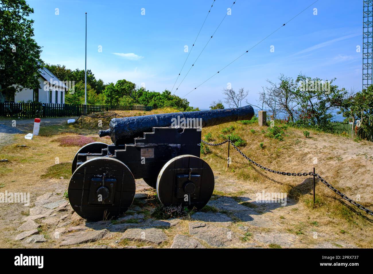 Historical cannon of Hammeren North Battery at Hammer Odde Lighthouse