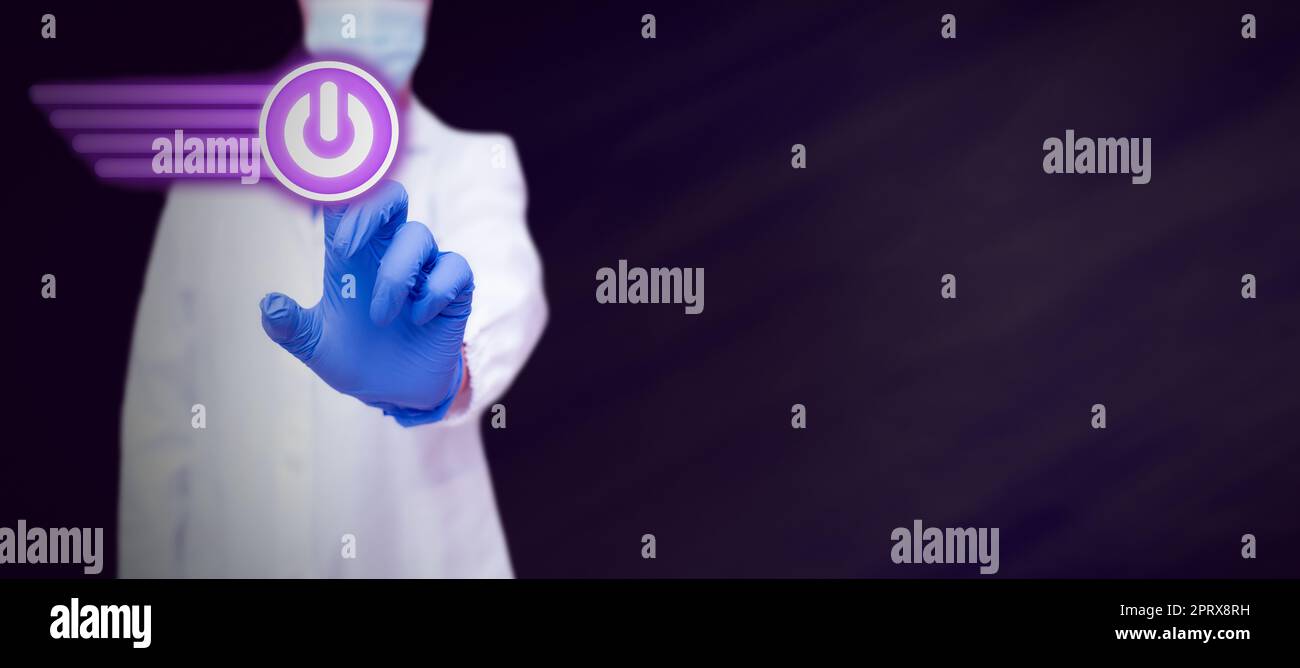 Business Man Presenting New Futuristic Technologies. Stock Photo