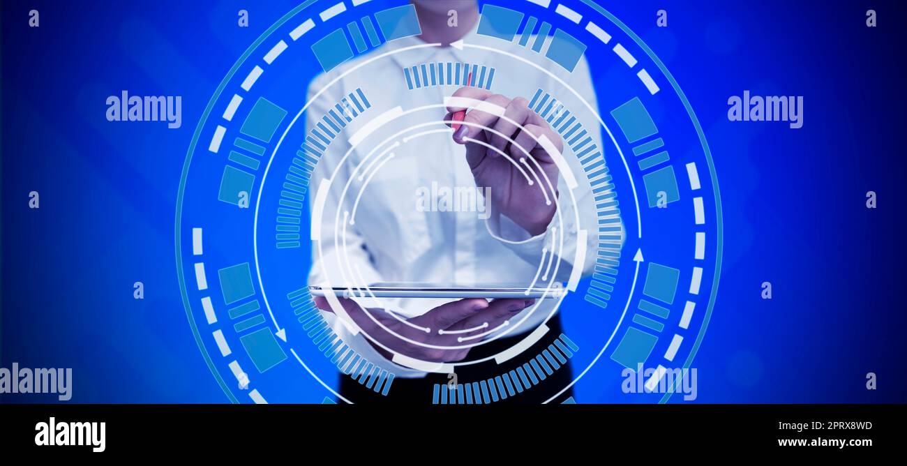 Business Man Presenting New Futuristic Technologies. Stock Photo