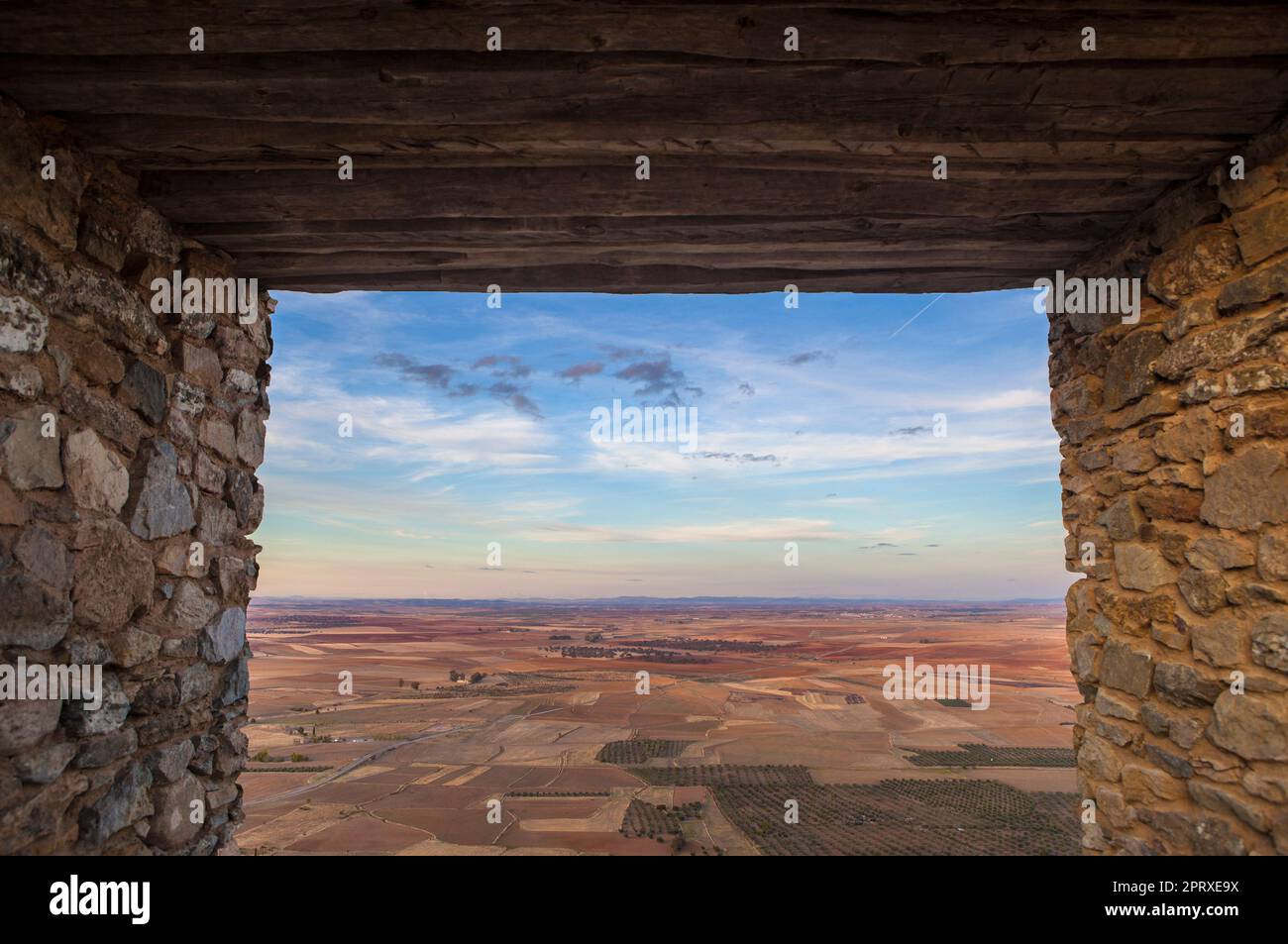 Aerial view of Campina Sur district from Reina Muslim Citadel, Badajoz, Extremadura, Spain Stock Photo