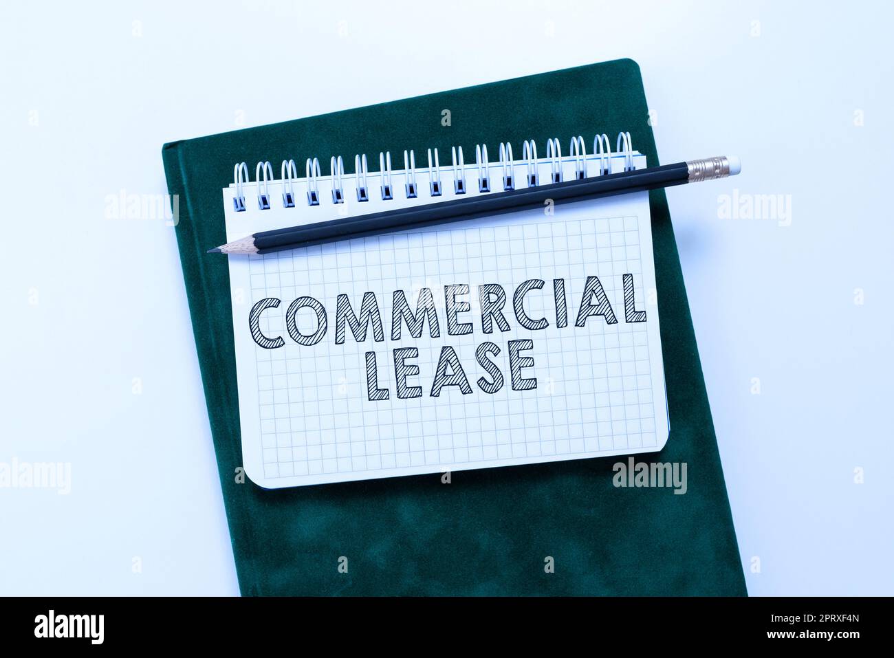 Handwriting text Commercial Lease, Concept meaning study of both