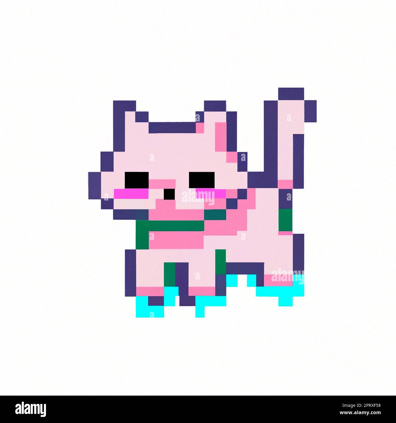 Classic 8 bit pixel art illustration of cute kitten. Retro 8 bit pixel art  style simple illustration of cute kitten used in old arcade games played on  Stock Photo - Alamy