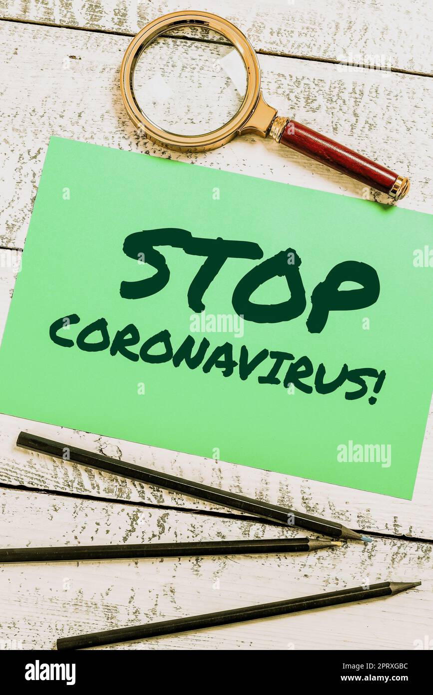 Conceptual caption Stop Coronavirus, prevent the uncontrolled growth of ...