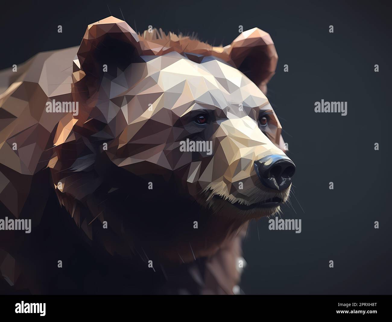 Low poly style bear on dark background, AI generated Stock Photo - Alamy