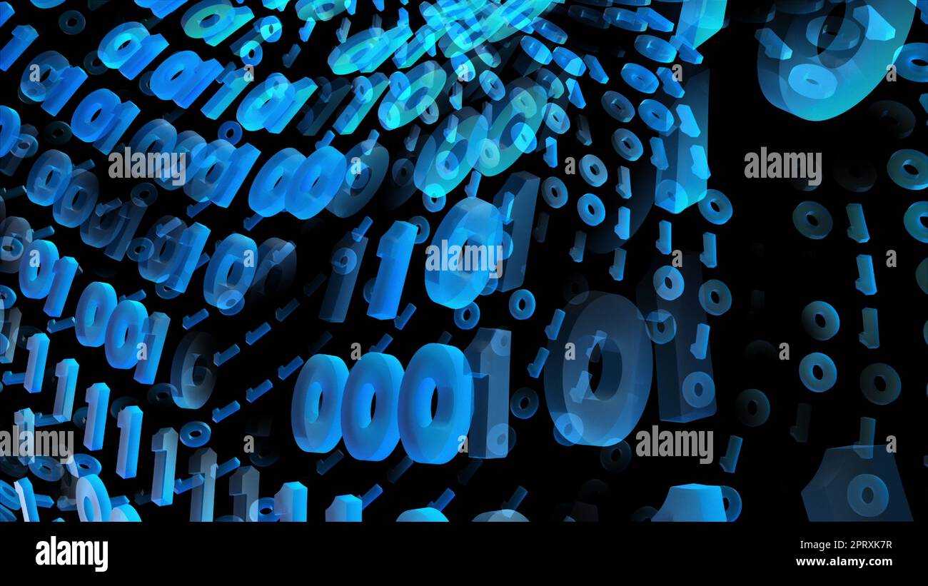 Binary code. Computer generated 3d render Stock Photo - Alamy