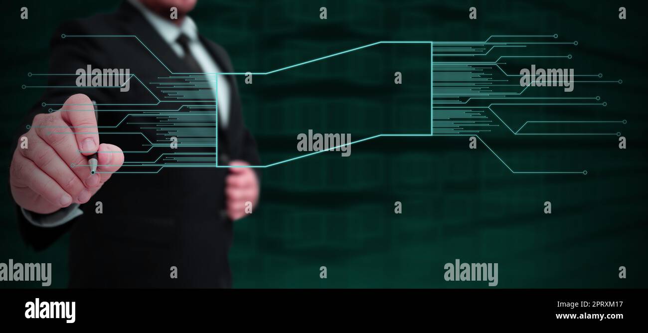 Business Man Presenting New Futuristic Technologies. Stock Photo